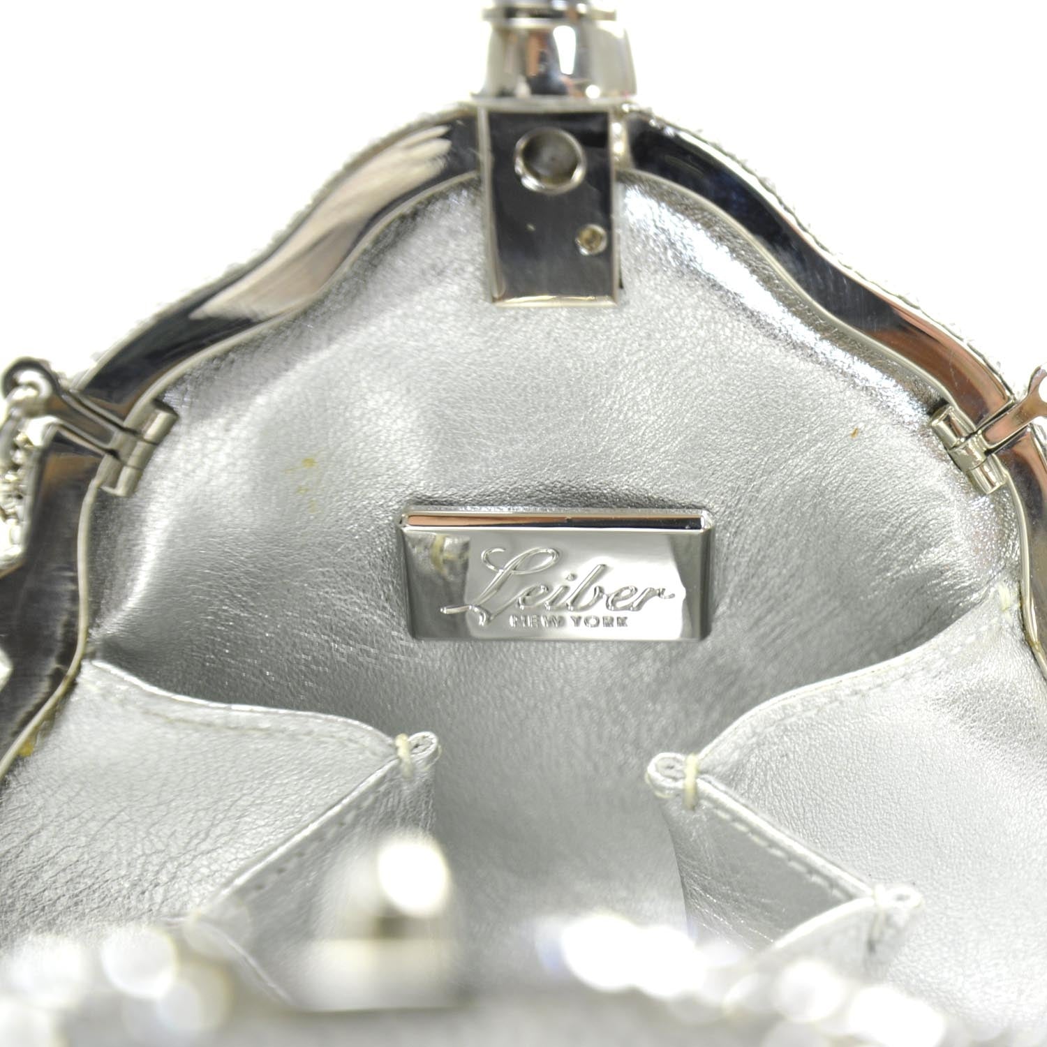 Judith Leiber Swarovski Crystal Chatelaine Minaudiere Evening Bag Silver 7 of 7