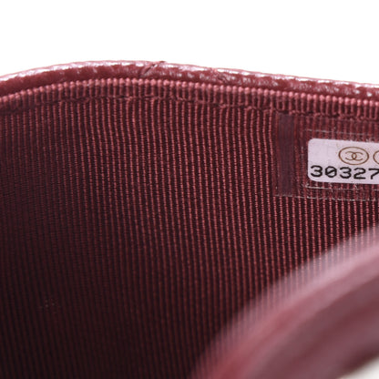 Chanel Iridescent Caviar Quilted Flap Card Holder Wallet Burgundy 10 of 11