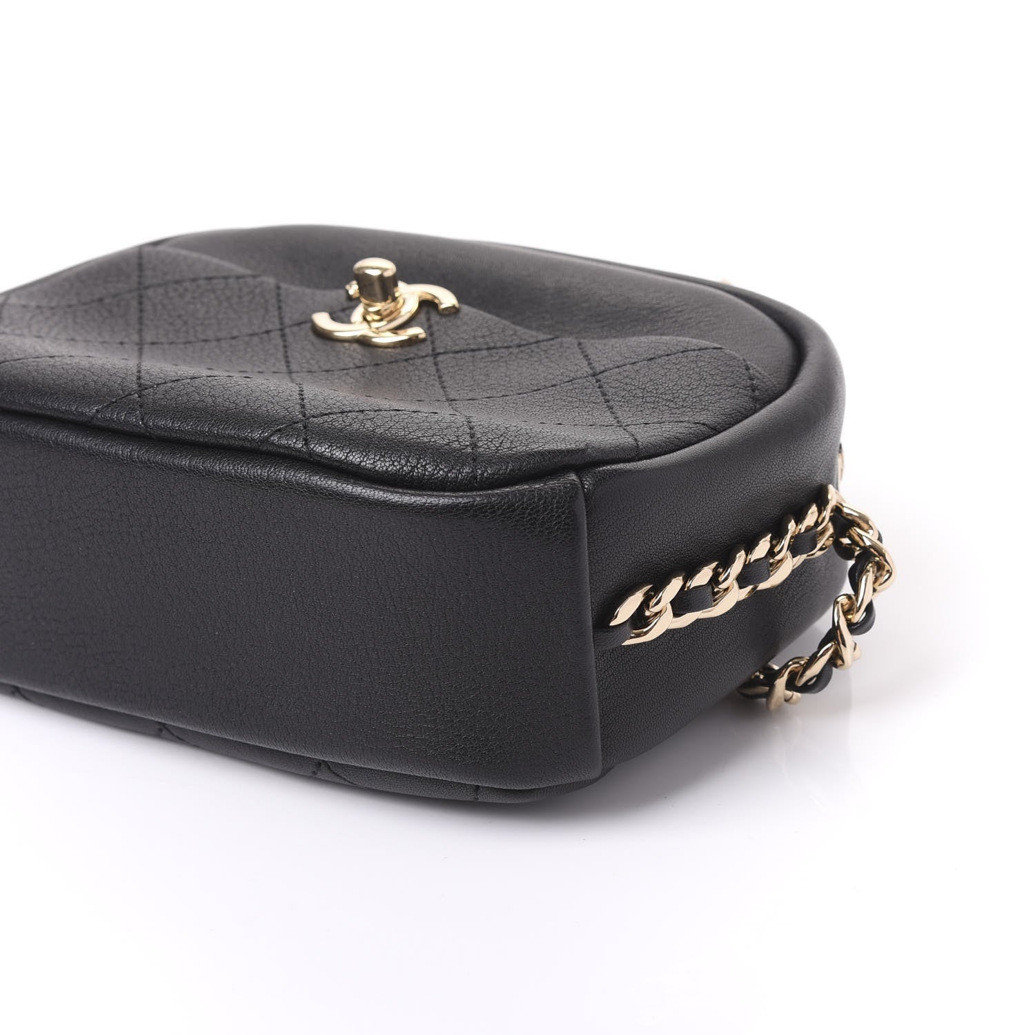 Chanel Goatskin Quilted Small Casual Trip Camera Case Black 9 of 10