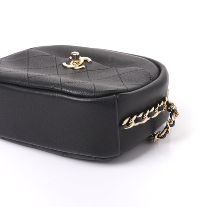 Chanel Goatskin Quilted Small Casual Trip Camera Case Black 9 of 10