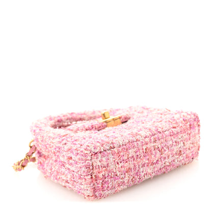 Chanel Tweed Quilted Mini Nano Kelly Shopper Pink 4 of 10