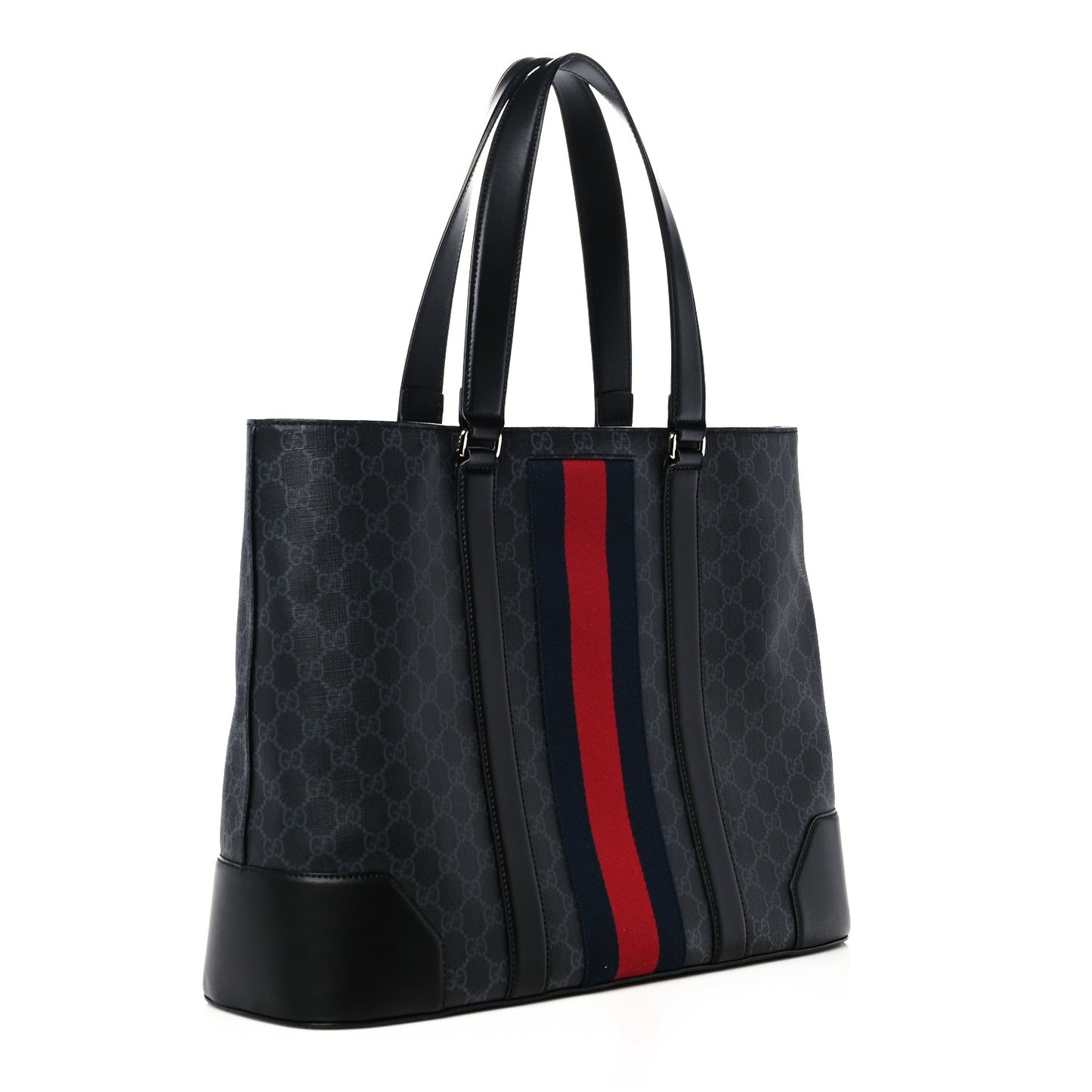 GG Supreme Monogram Web Tote Black Grey