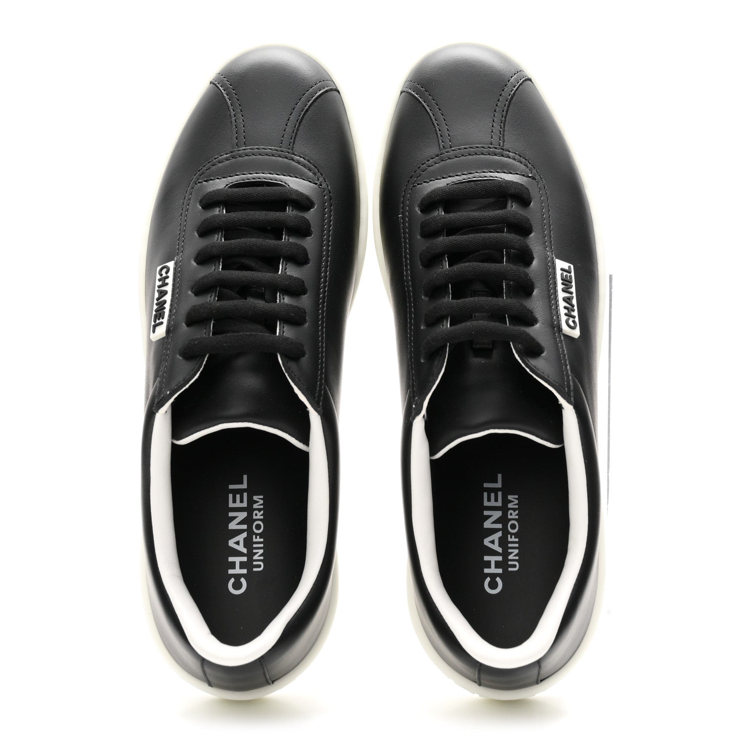 Chanel Calfskin CC Womens Sneakers 38 Black 2 of 10
