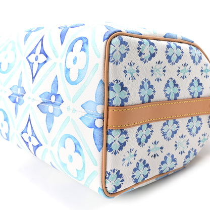 Louis Vuitton Monogram Tiles By The Pool Speedy Bandouliere 25 Lagoon Blue 8 of 8