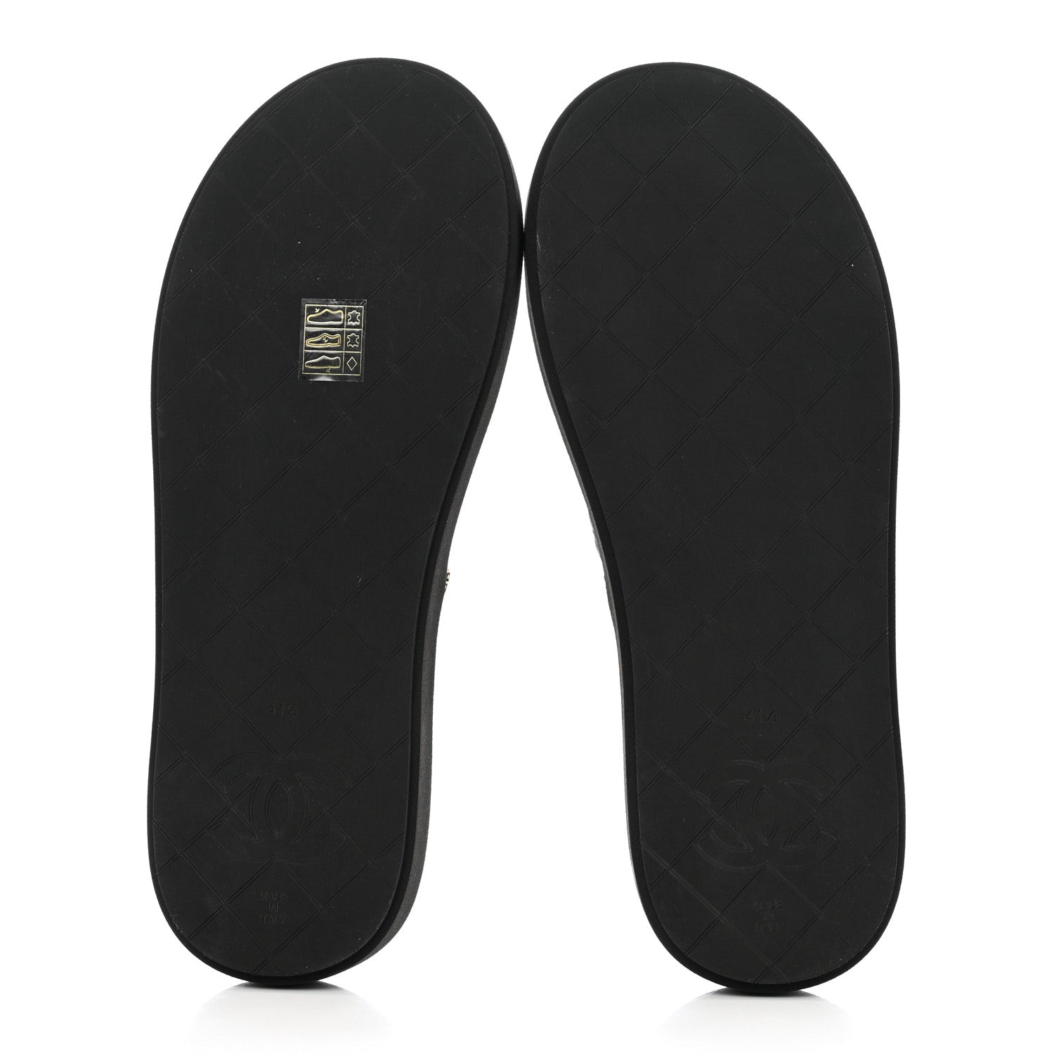 Chanel Lambskin Quilted Padded Charms Thong Sandals 41.5 Black 5 of 8