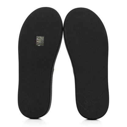 Chanel Lambskin Quilted Padded Charms Thong Sandals 41.5 Black 5 of 8