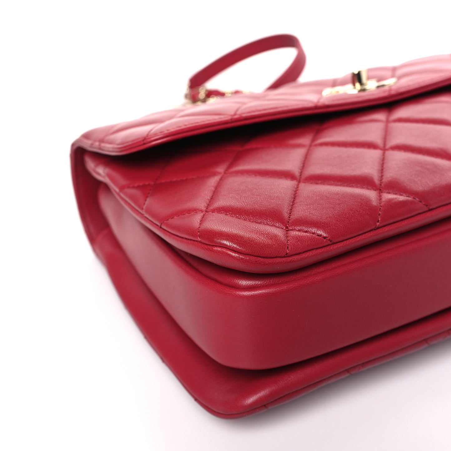 Lambskin Quilted Medium Trendy CC Flap Dual Handle Bag Dark Pink
