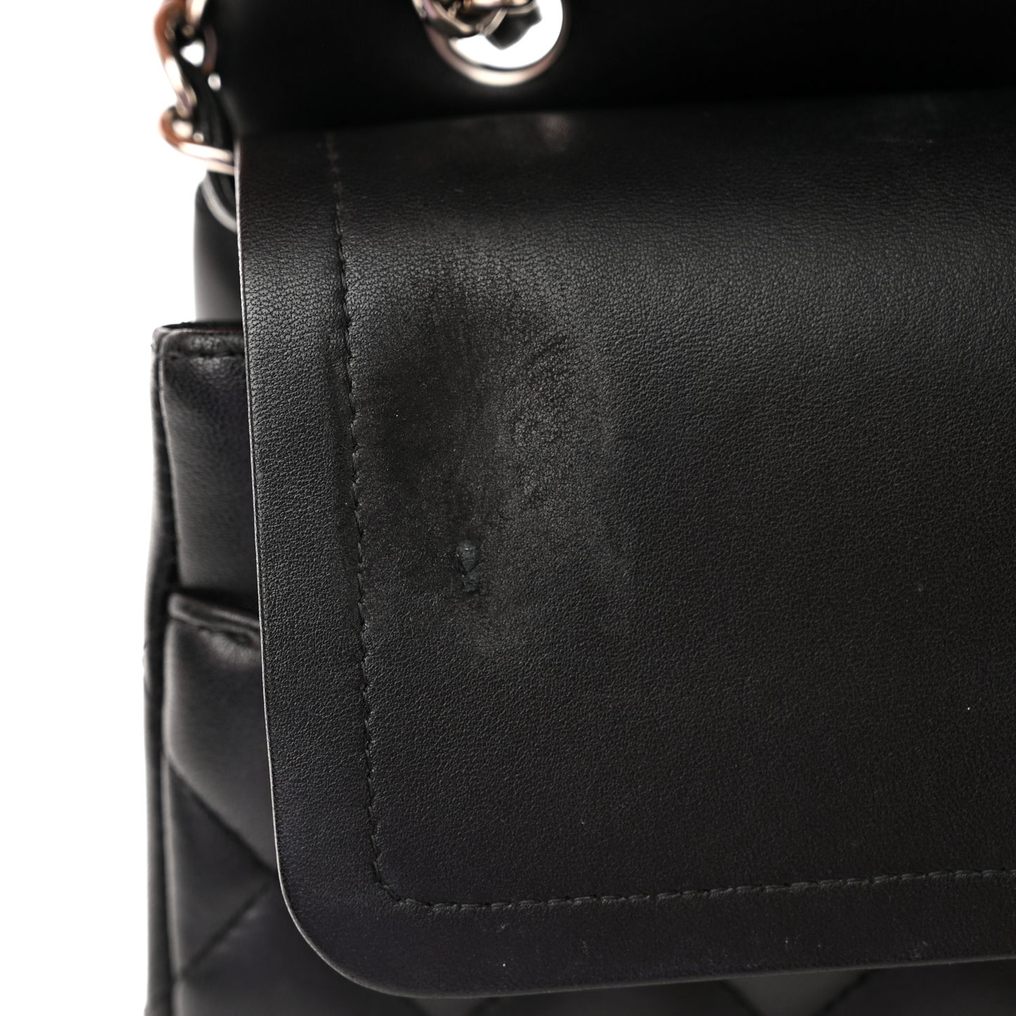 Lambskin Quilted Jumbo Double Flap Black