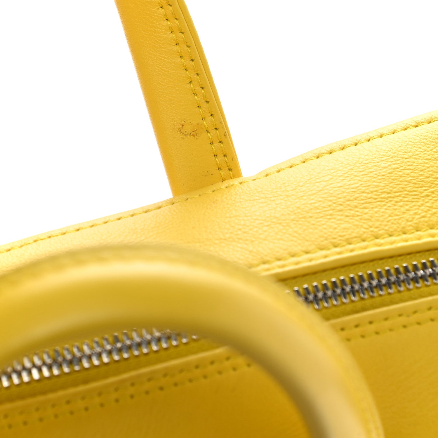 Balenciaga Shiny Day Calfskin Logo S Triangle Duffle Jaune Black 23 of 25