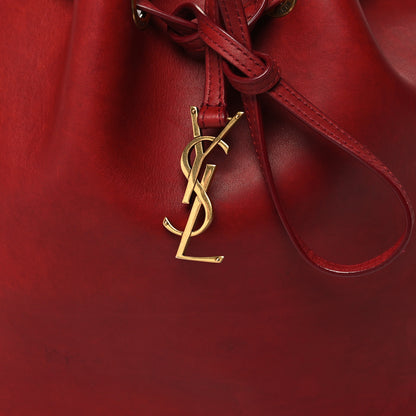 Saint Laurent Calfskin Medium Paris VII Flat Hobo Red 10 of 12