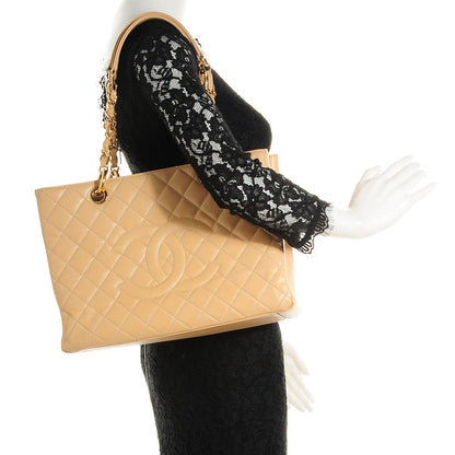 Chanel Caviar Quilted Grand Shopping Tote GST Beige 2 of 7
