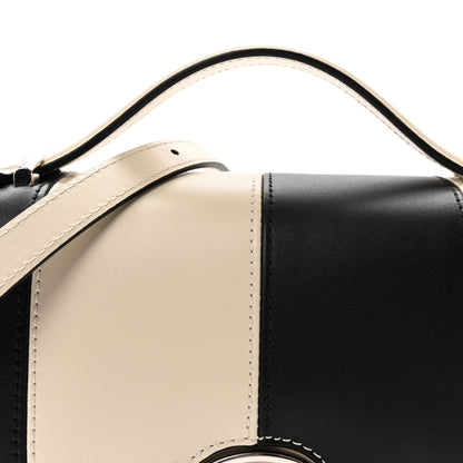 Gucci Senna Calfskin Lines Petite GG Top Handle Shoulder Bag Black Mystic White 8 of 10