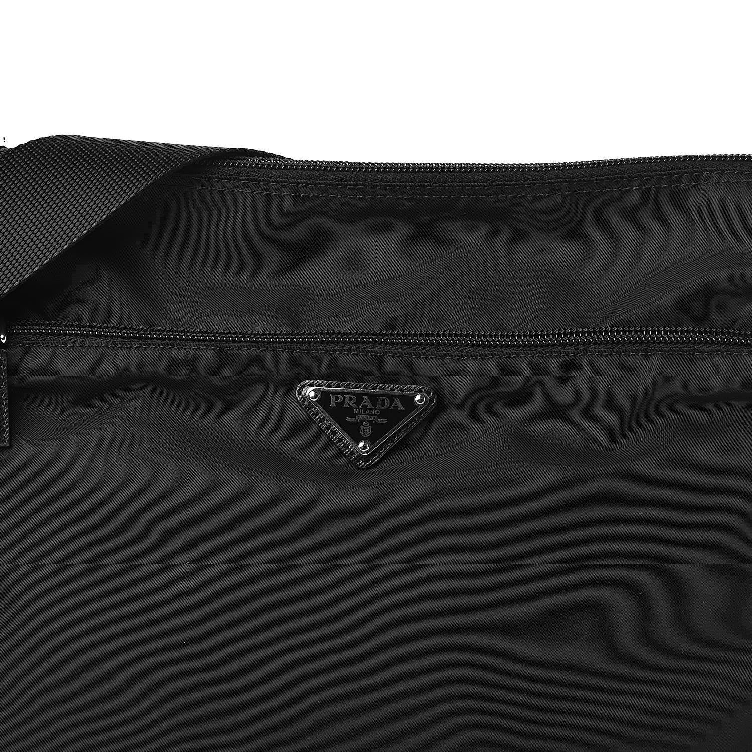 Prada Nylon Flat Messenger Bag Black 9 of 9