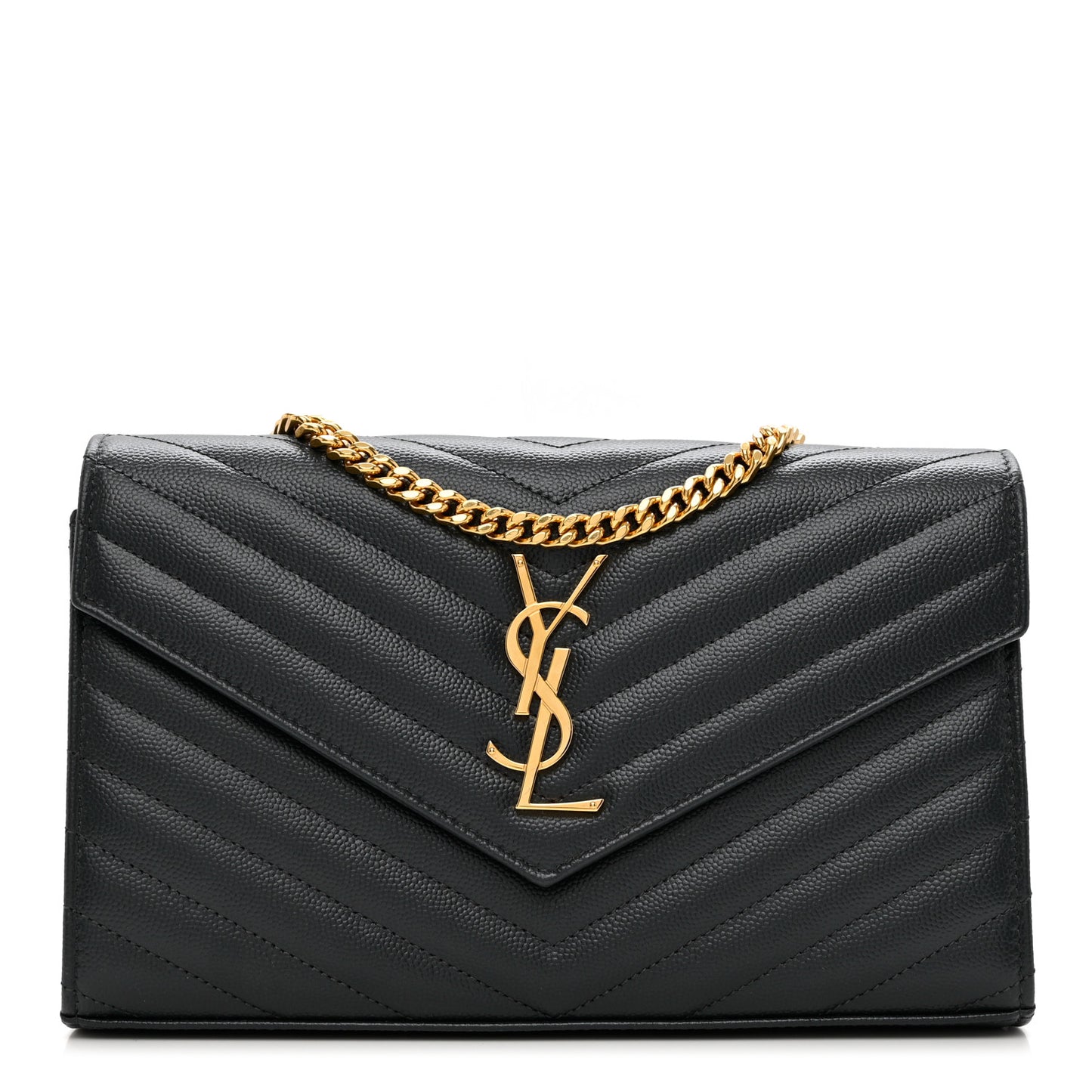 Grain De Poudre Matelasse Chevron Monogram Chain Wallet Storm