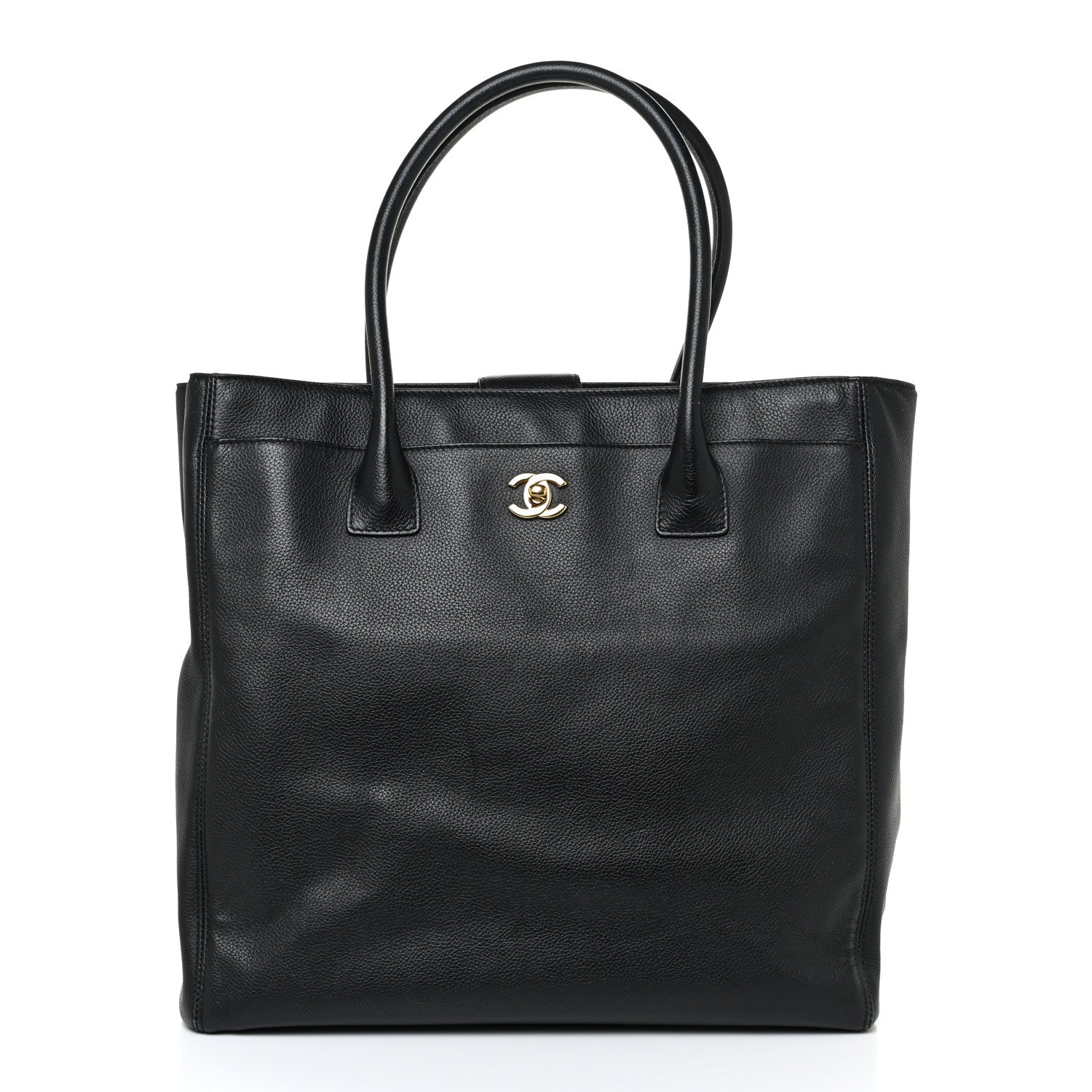 Chanel Calfskin Tall Cerf Tote Black 1 of 16