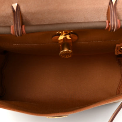 Hermes Vache Hunter Toile Herbag Zip 31 PM Etoupe Dune Fauve 5 of 11