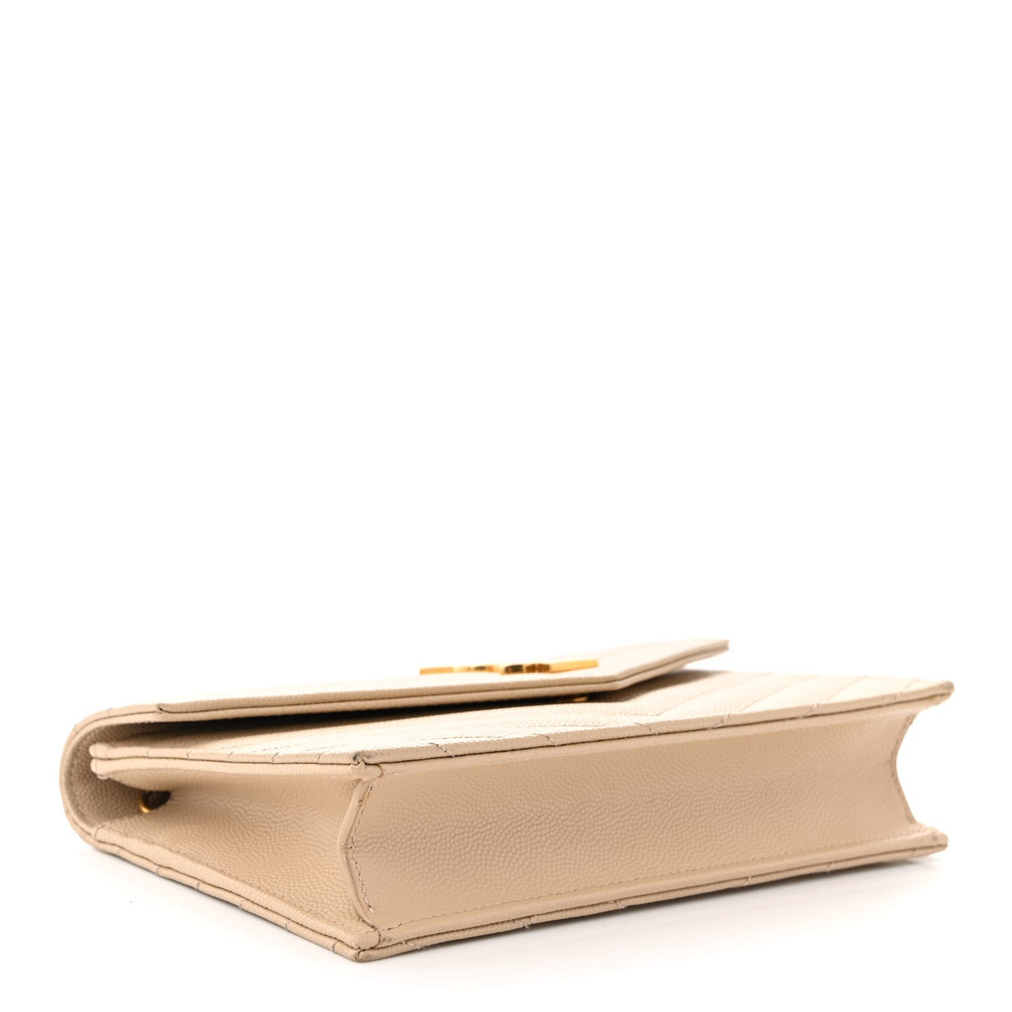 Grain De Poudre Matelasse Chevron Monogram Envelope Chain Wallet Nude Powder