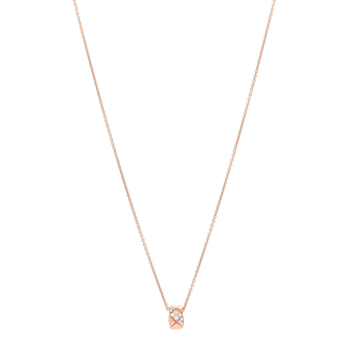 Chanel 18K Beige Gold Diamond Coco Crush Necklace 1 of 5