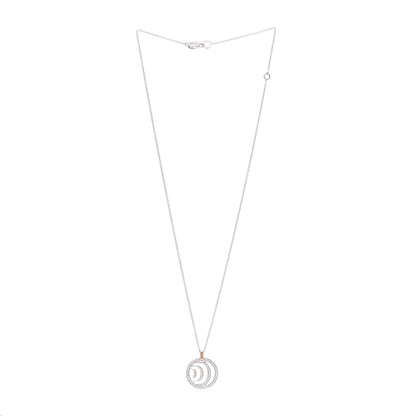 Damiani 18K White Rose Gold Diamond Damianissima Circle Pendant Necklace 3 of 5