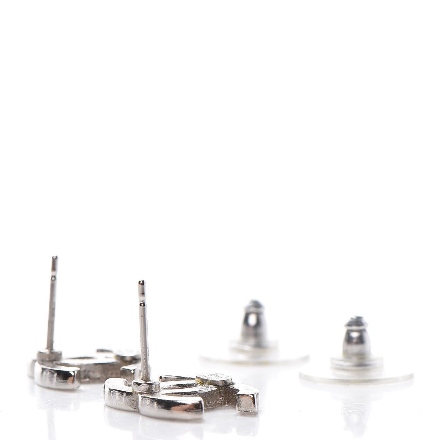 Crystal CC Earrings Silver