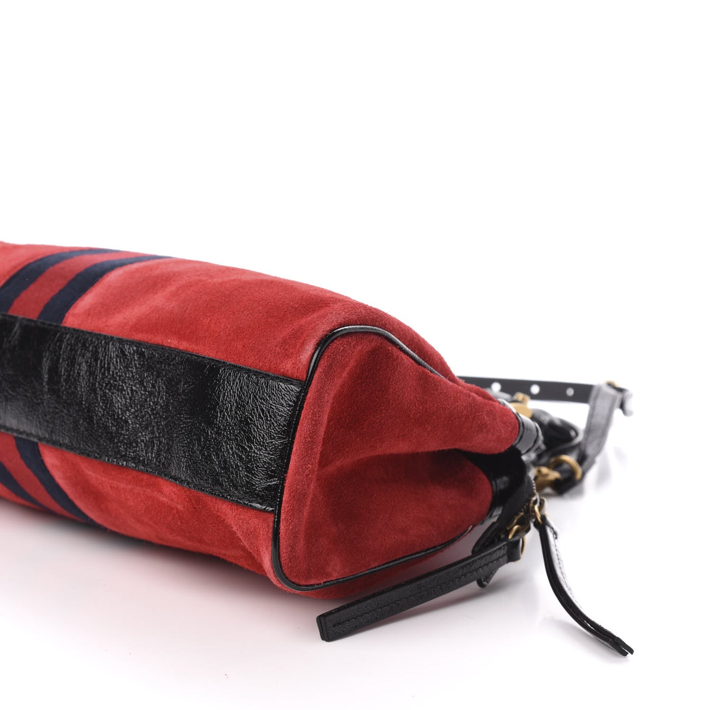 Suede Patent Ophidia Medium Re(Belle) Top Handle Bag Hibiscus Red Black