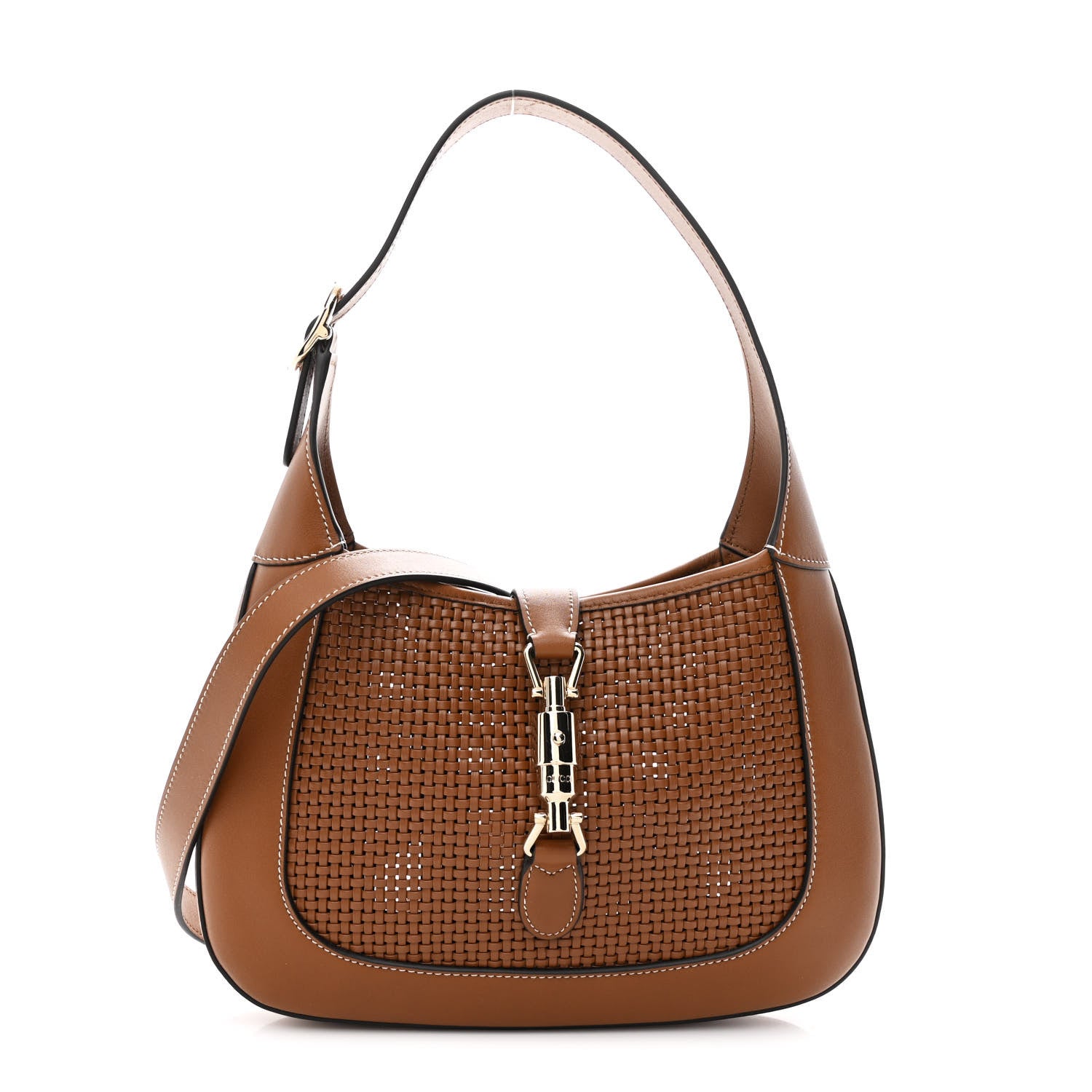 Gucci Woven Calfskin Medium Jackie 1961 Hobo Brown 1 of 9