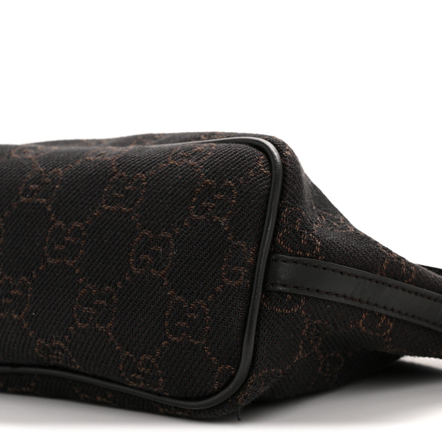 Gucci Denim Monogram Boat Pochette Dark Brown 10 of 13