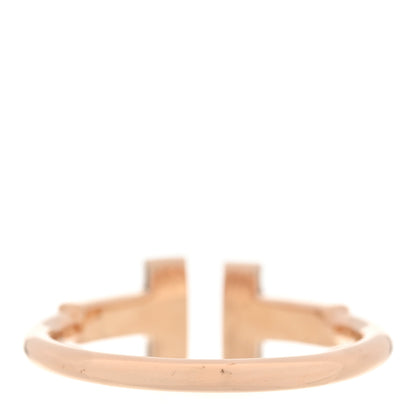 Tiffany 18K Rose Gold Diamond T Wire Ring 47 4 3 of 4