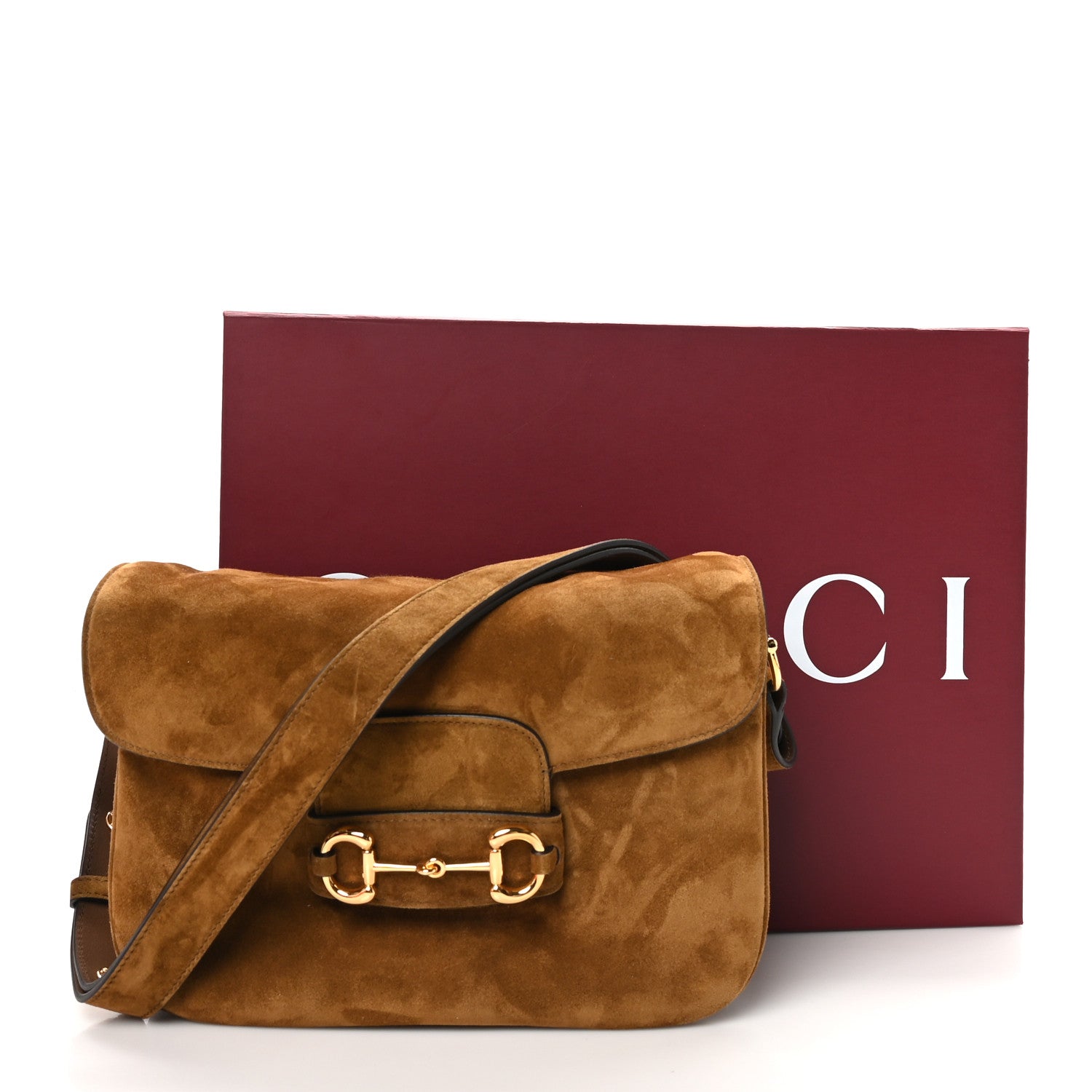 Gucci Suede Small Aura Horsebit 1955 Shoulder Bag Brown 12 of 12