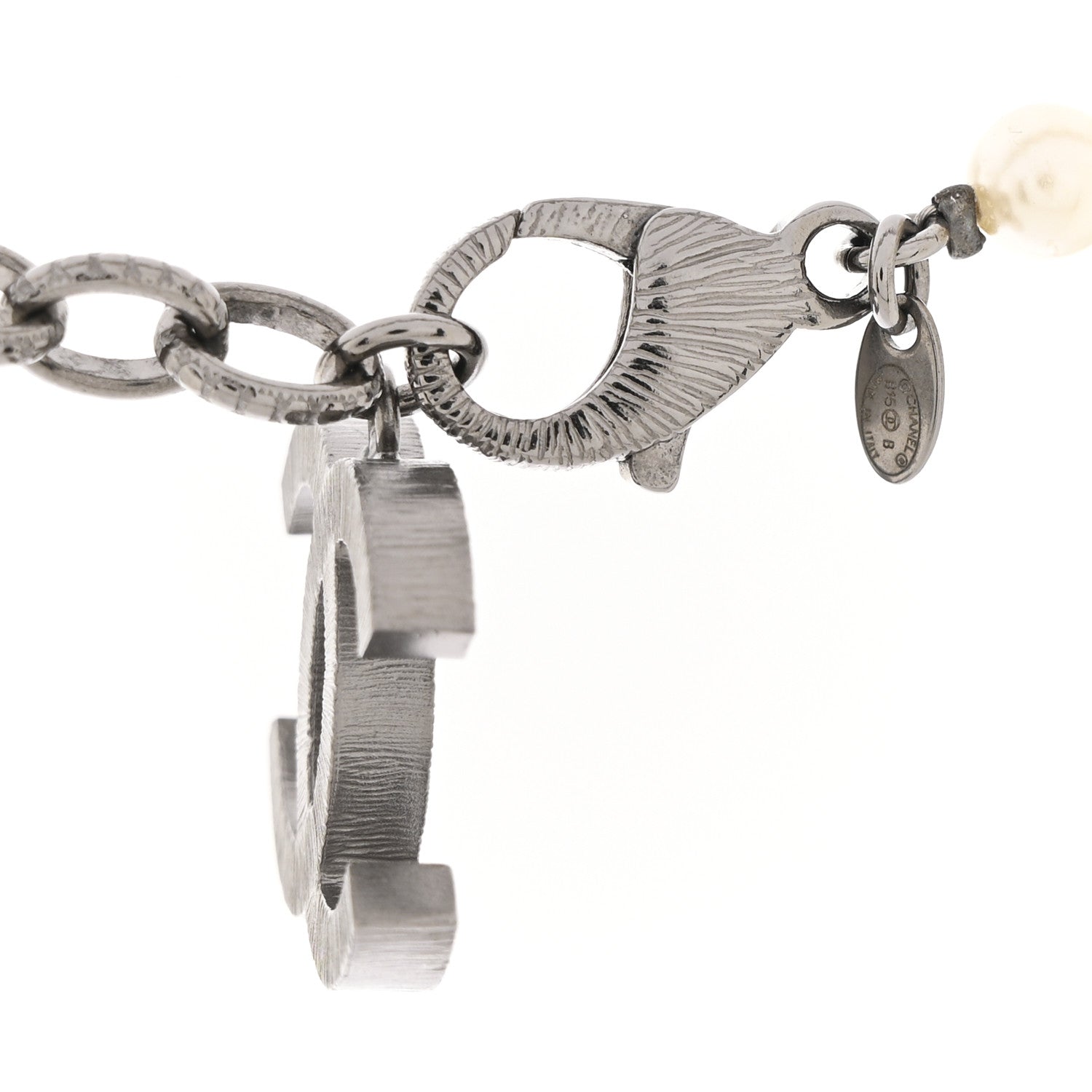 Chanel Graduated Pearl CC Long Necklace Ruthenium Grey Black 6 of 7