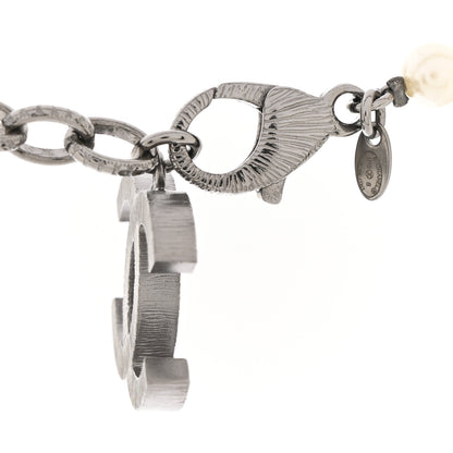 Chanel Graduated Pearl CC Long Necklace Ruthenium Grey Black 6 of 7