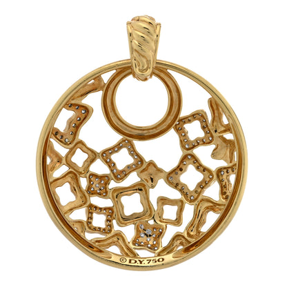 David Yurman 18K Yellow Gold Diamond Quatrefoil Pendant 3 of 3