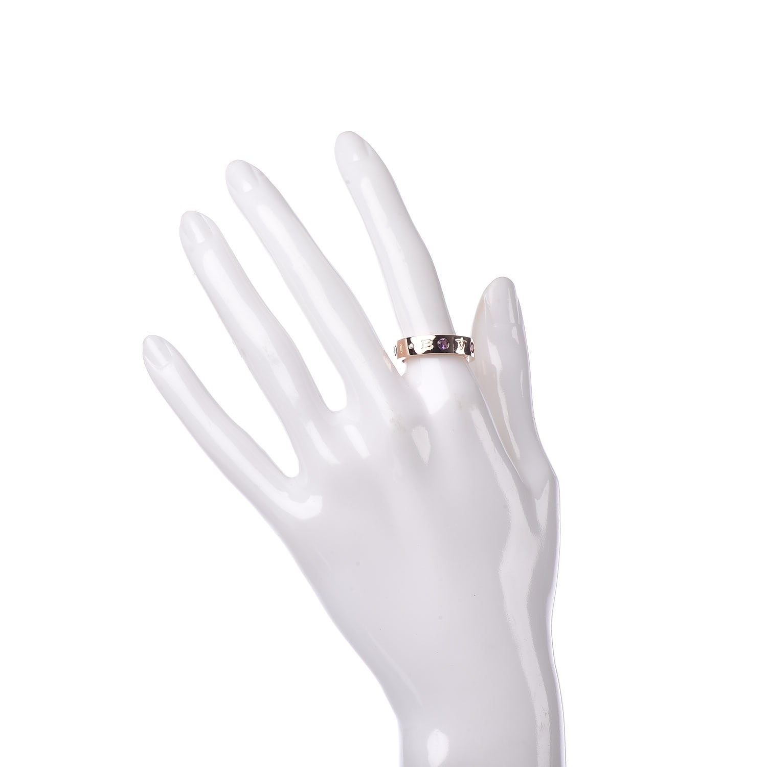 Bulgari 18K Rose Gold Amethyst Tourmaline Diamond Roman Sorbet Band Ring 55 7.25 2 of 5