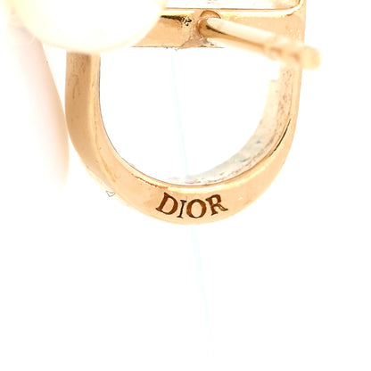 Christian Dior Pearl Logo Earrings Gold 3 of 5