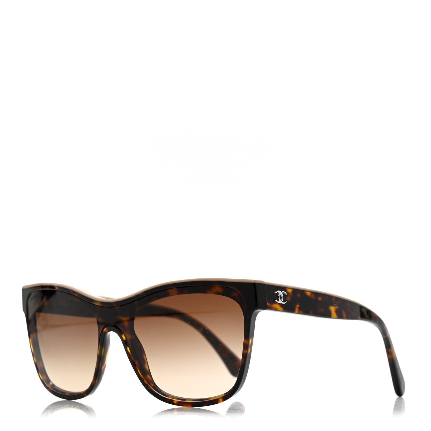 Chanel Acetate Logo Shield Sunglasses 5418 Tortoise 1 of 8