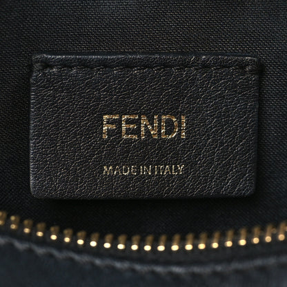 Fendi Glazed Fabric Vitello Century F is Fendi FF 1974 Stamp Patch Camera Case Mogano Panna Black 6 of 10