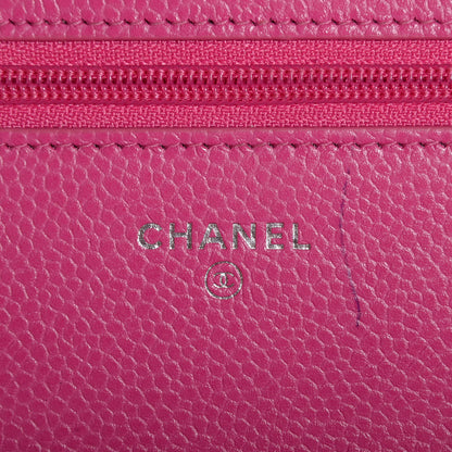 Chanel Caviar Quilted Wallet On Chain WOC Dark Pink 6 of 8