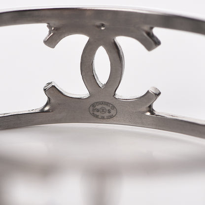 Chanel Metal Logo Cuff Silver 4 of 5