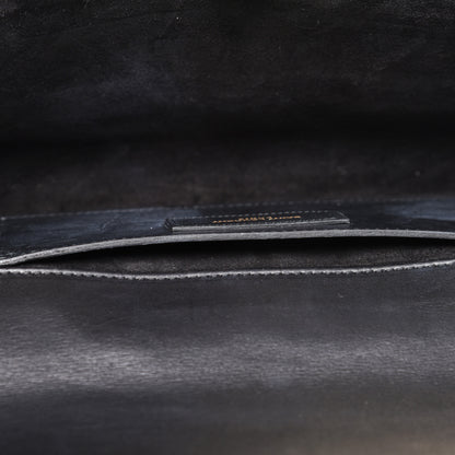 Saint Laurent Calfskin Lutetia Flap Clutch Black 5 of 13