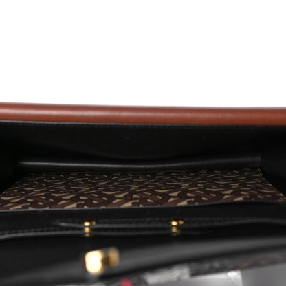 Burberry E-Canvas Monogram Stripe Small TB Envelope Clutch Bridle Brown 5 of 9
