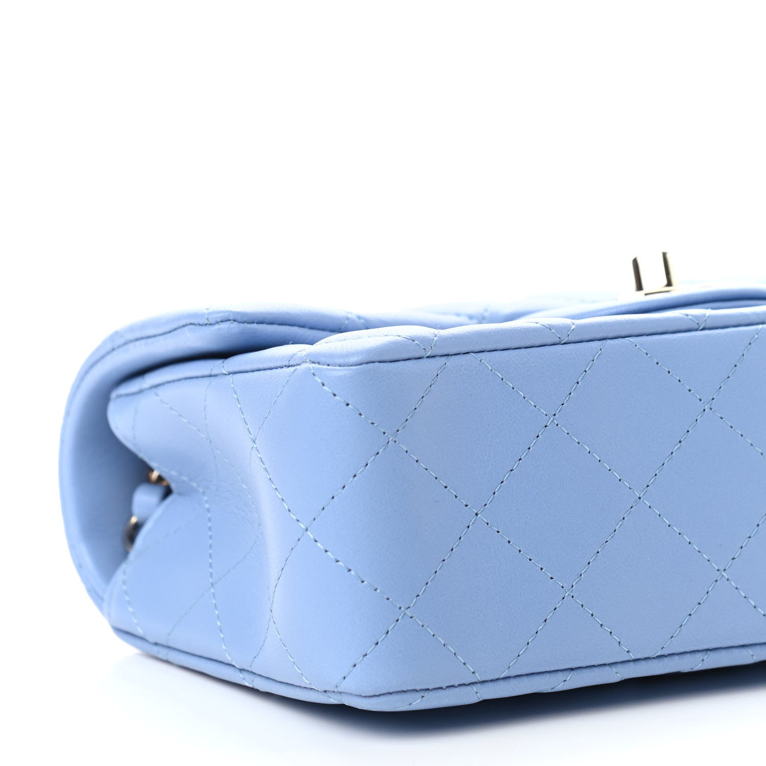 Chanel Lambskin Quilted Mini Rectangular Flap Light Blue 8 of 11