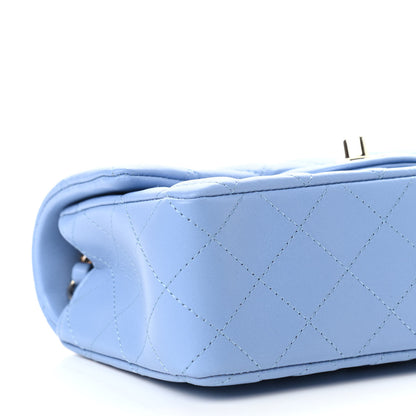 Chanel Lambskin Quilted Mini Rectangular Flap Light Blue 8 of 11