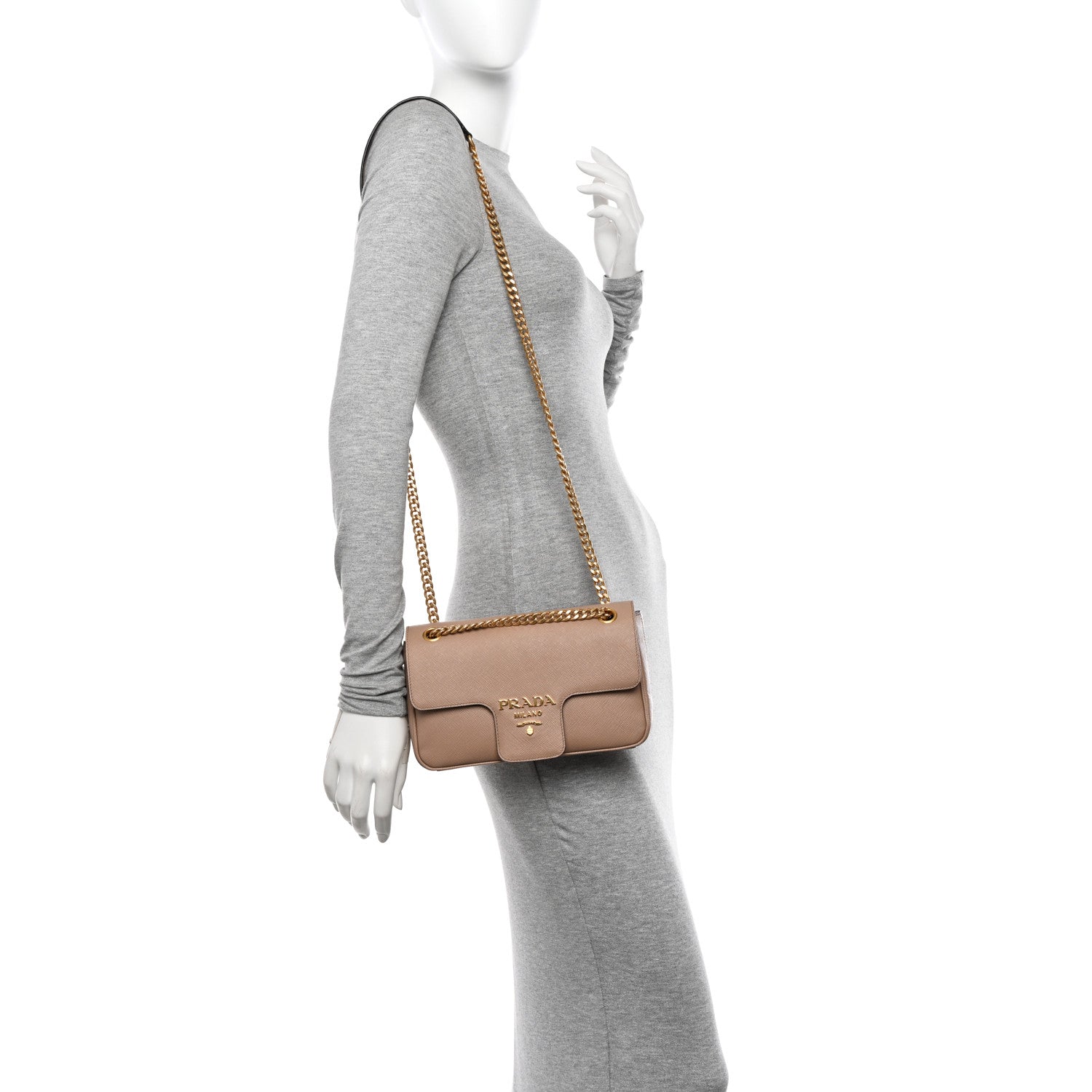Prada Saffiano Flap Shoulder Bag Cammeo 2 of 13