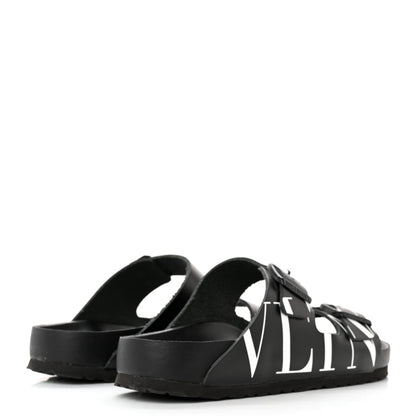 Valentino Garavani Calfskin VLTN Birkenstock Slide Sandals 43 Black 4 of 11