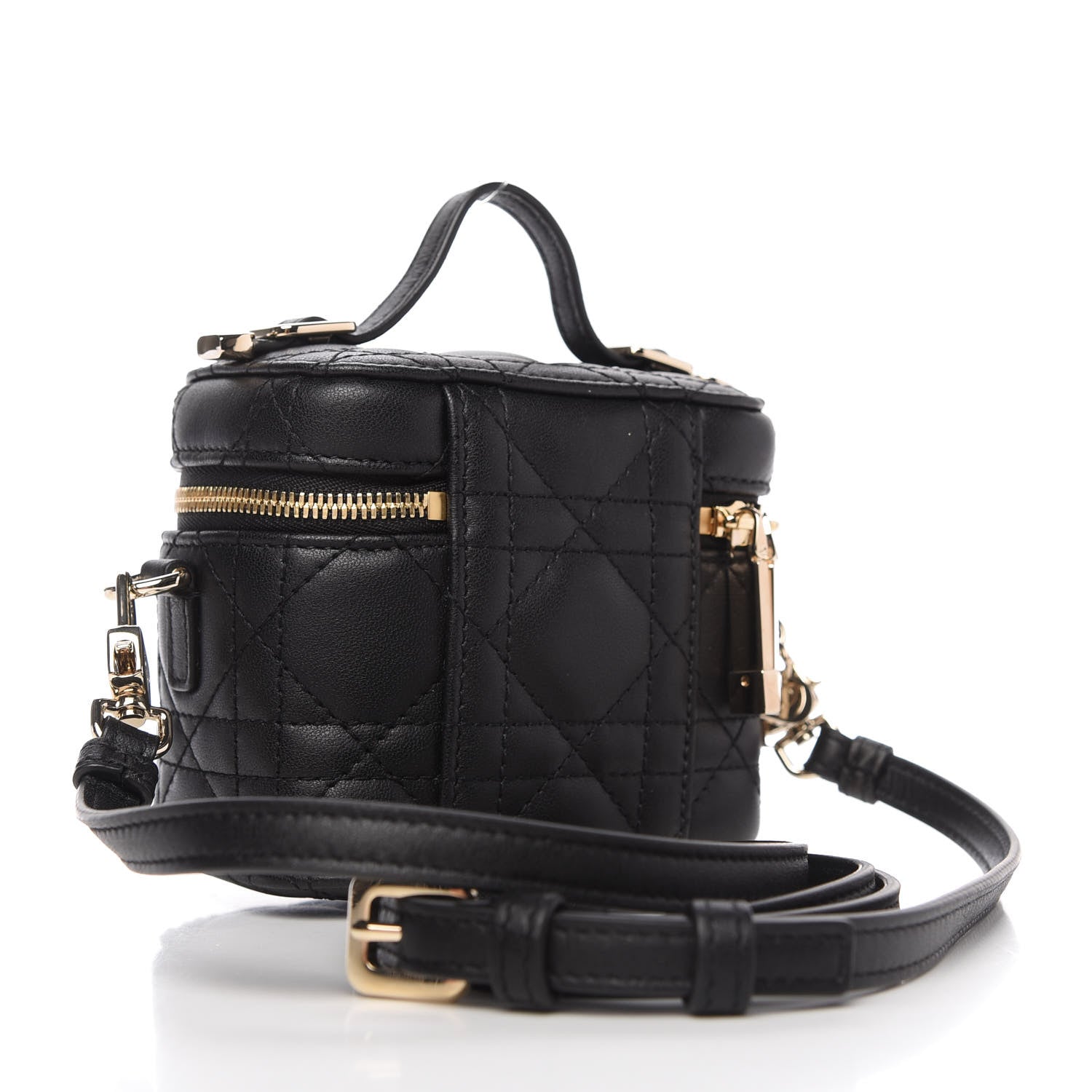 Christian Dior Lambskin Cannage Micro Lady Dior Vanity Case Black 3 of 9