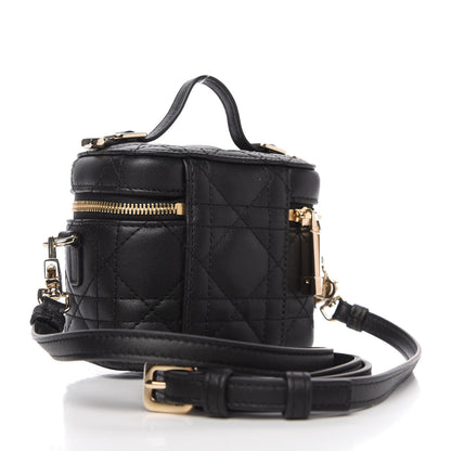 Christian Dior Lambskin Cannage Micro Lady Dior Vanity Case Black 3 of 9