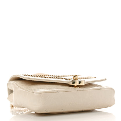 Chanel Crumpled Calfskin Chevron Chain Mini Square Ivory 4 of 13