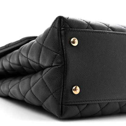 Chanel Caviar Quilted Medium Coco Handle Flap Black 16 of 23