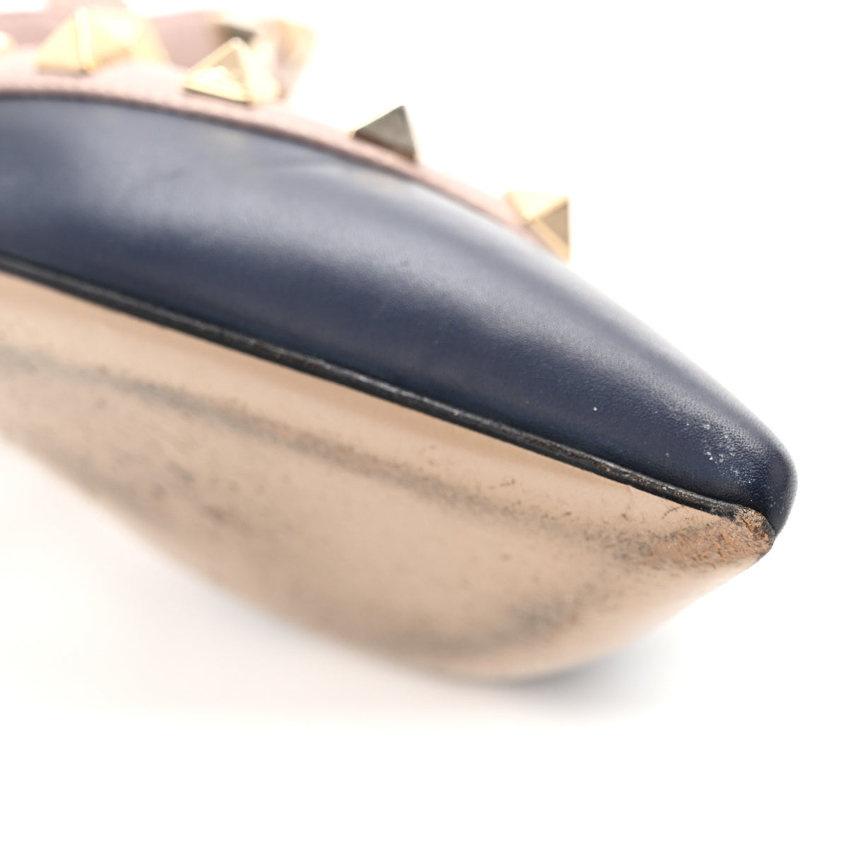Calfskin Nappa Rockstud Ankle Strap 65mm Pumps 35.5 Indaco Poudre