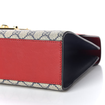 Gucci GG Supreme Monogram Moon Calfskin Medium Padlock Shoulder Bag Beige Blue Hibiscus Red Mystic White 6 of 12